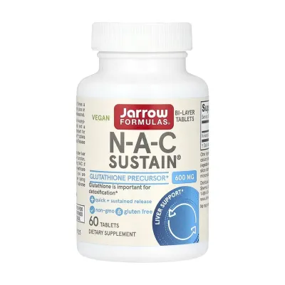 N-Ацетил-L-Цистеин, NAC Sustain 600mg - 60 tabs