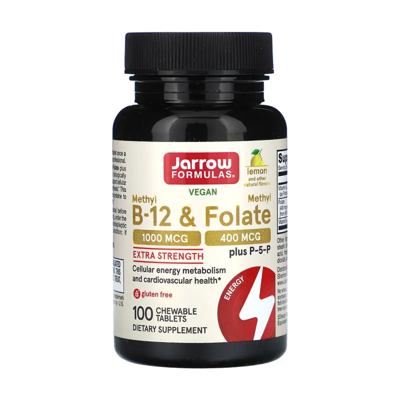 Активные витамины B12 и Фолат, Methyl B-12 & Methyl Folate - 100 tabs