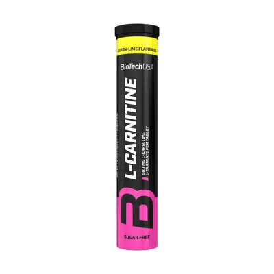 L-карнітин 500мг Biotech (Effervescent L-Carnitine) — 20 таблеток, лимон-лайм, для контролю ваги