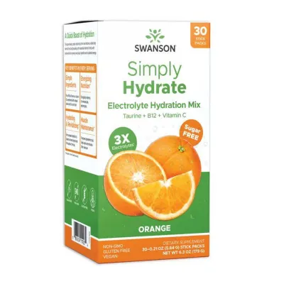Электролитный комплекс, Simply Hydrate Electrolyte Hydration Mix - 30 packs Orange