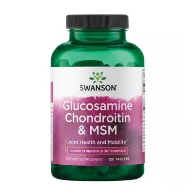 Глюкозамін Swanson (Glucosamine Chondroitin & Msm) — 120 таблеток, для суглобів і шкіри