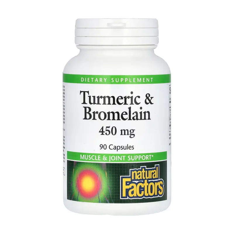 Комплекс с куркумой и бромелаином, Turmeric & Bromelain 450mg - 90 caps