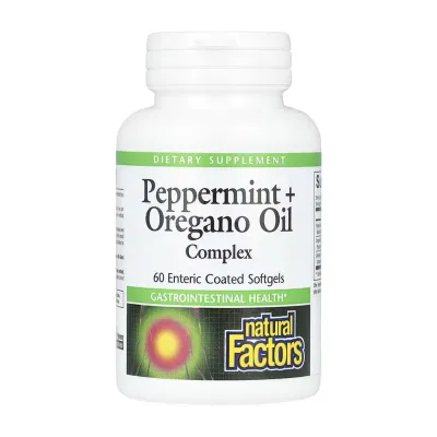 Олія Natural Factors (Peppermint+Oregano Oil) — 60 софтгелів