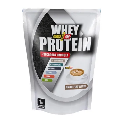 Сироватковий білок для коктейлів Флет Вайт Power Pro (Whey Protein) — 1000 г (порошок)