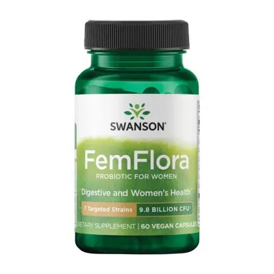 Пробіотик Swanson (Femflora Probiotic for Women 9.8 Billion) — 60 капсул, для травлення
