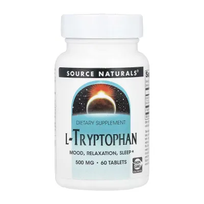 L-триптофан 500мг Source Naturals (L-Tryptophan) — 60 таблеток, для сну