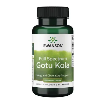 Екстракт для покращення пам'яті Готу Кола 435 мг Swanson (Full Spectrum Gotu Kola) — 60 капсул
