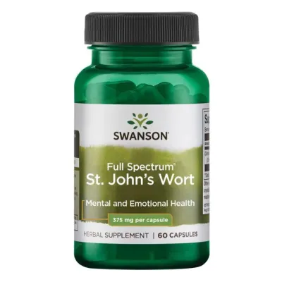 Натуральний рослинний антидепресант Звіробій 375 мг Swanson (St. John's Wort) — 60 капсул