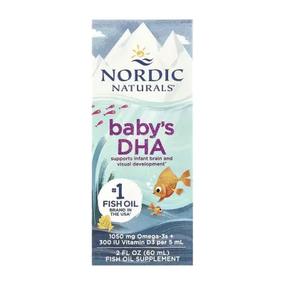 Омега-3 риб’ячий жир Nordic Naturals (Baby's DHA) — 60 мл, для серця, мозку та зору