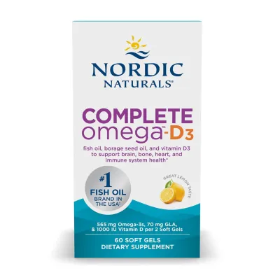Омега-3 риб’ячий жир Nordic Naturals (Complete Omega-D3) — 60 софтгелів, для серця, мозку та зору