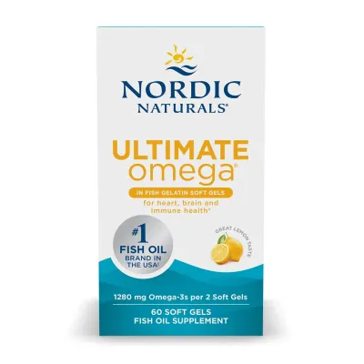 Омега-3 риб’ячий жир Nordic Naturals (Ultimate Omega Fish Gels) — 60 софтгелів, для серця, мозку та зору