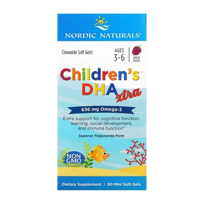 Омега-3 риб’ячий жир Nordic Naturals (Children's DHA Xtra) — 90 mini softgels, для серця, мозку та зору