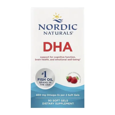 Омега-3 риб’ячий жир Nordic Naturals (DHA) — 90 софтгелів, для серця, мозку та зору