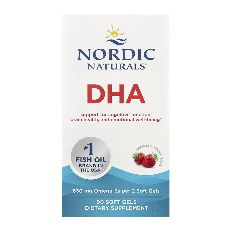 Омега-3 риб’ячий жир Nordic Naturals (DHA) — 90 софтгелів, для серця, мозку та зору