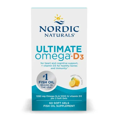 Омега-3 риб’ячий жир Nordic Naturals (Ultimate Omega-D3) — 120 софтгелів, для серця, мозку та зору