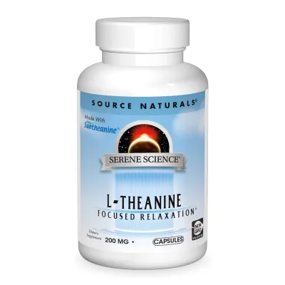 L-теанін 200 мг Source Naturals (Serene Science® L-Theanine) — 30 таблеток, для спокою
