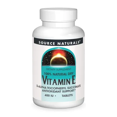 Вітамін E 400 IU Source Naturals (Vitamin E D-Alpha Tocopherol) — 100 таблеток