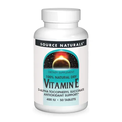 Вітамін E 400 IU Source Naturals (Vitamin E D-Alpha Tocopherol) — 50 таблеток