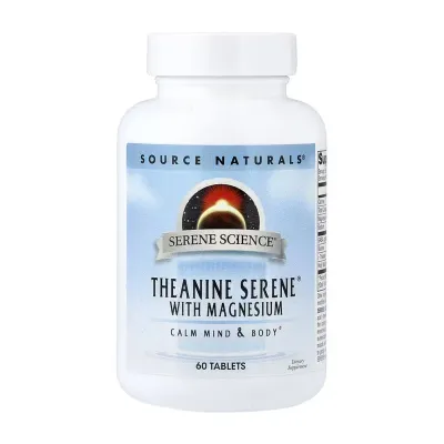L-теанін Source Naturals (Serene Science® Theanine Serene®) — 60 таблеток, для спокою