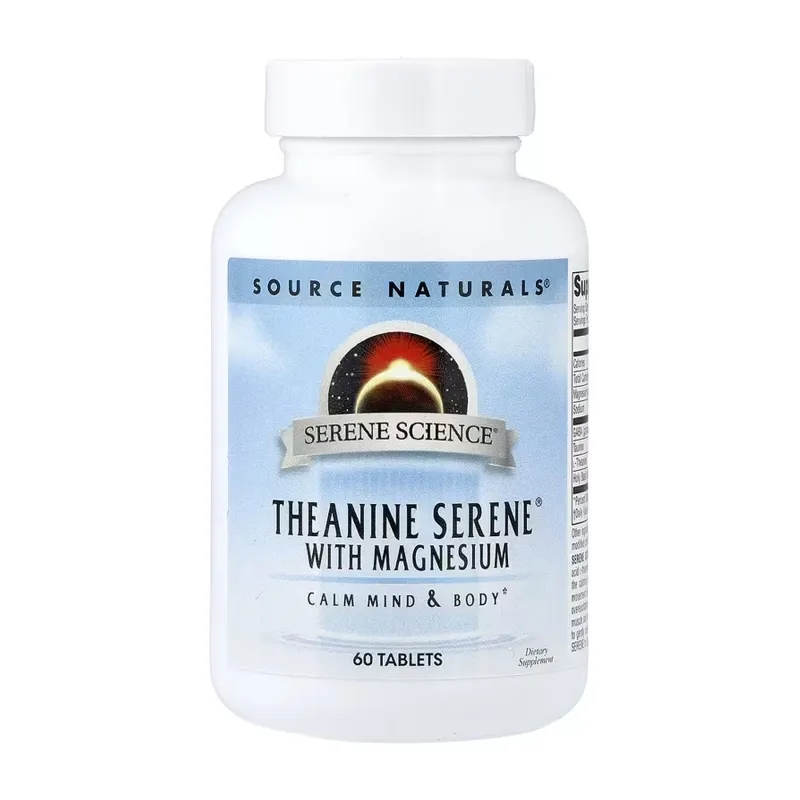 L-теанін Source Naturals (Serene Science® Theanine Serene®) — 60 таблеток, для спокою