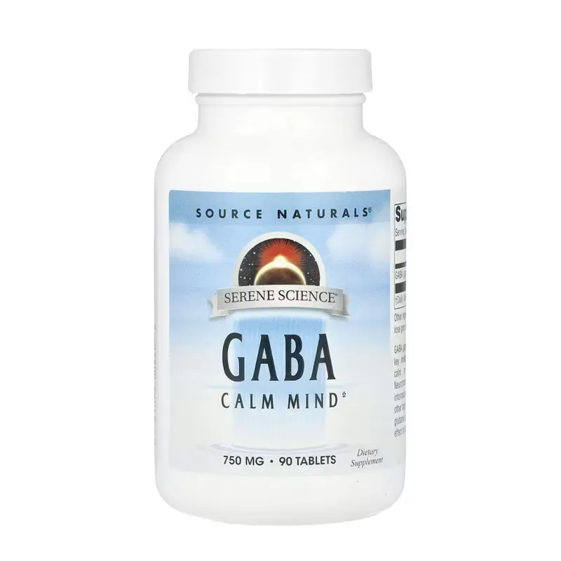 Амінокислота для розслаблення та від стресу ГАМК 750 мг Source Naturals (Serene Science GABA) — 90 таблеток