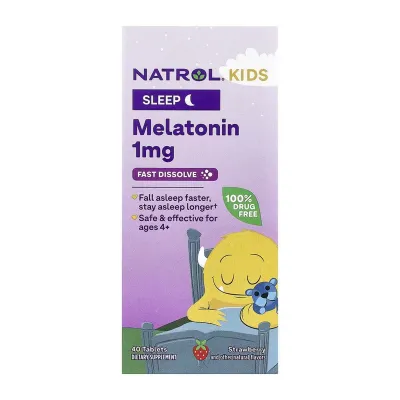 Мелатонін 1мг Natrol (Kids) — 40 таблеток, для сну
