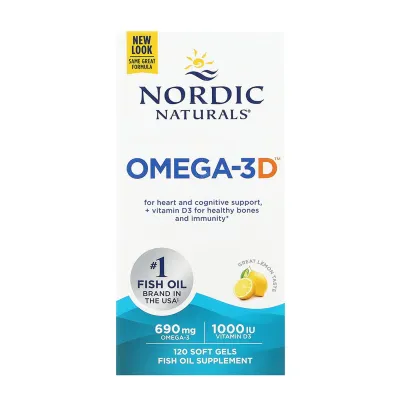 Омега-3 риб’ячий жир Nordic Naturals — 120 софтгелів, для серця, мозку та зору