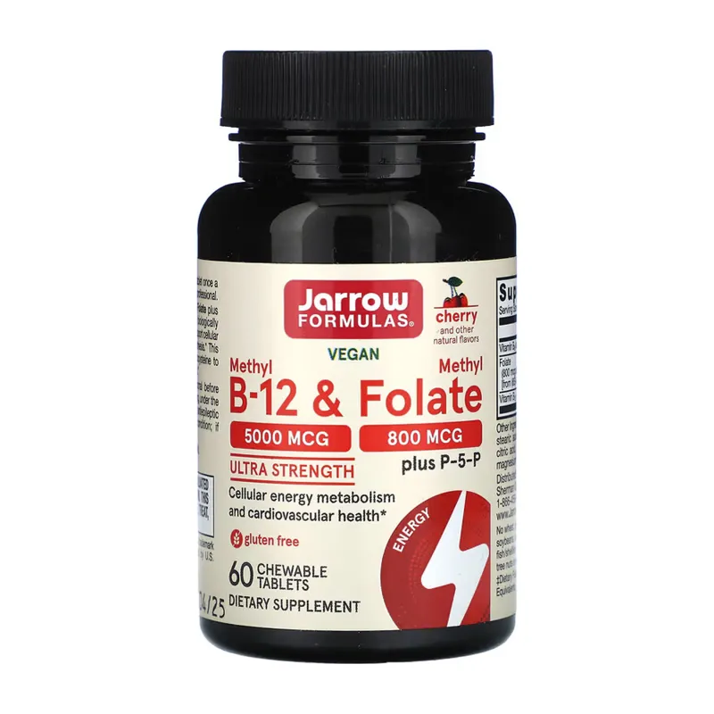 Вітамін B12 Jarrow Formulas (Methyl B-12 & Methyl Folate) — 60 таблеток