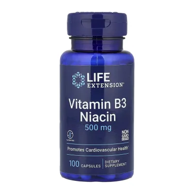 Вітамін B3 500 мг Life Extension (Vitamin B3 Niacin) — 100 капсул