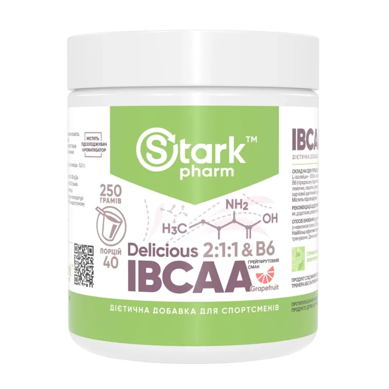 Комплекс амінокислот з вітаміном В-6, Stark IBCAA 2-1-1/Vit B6 - 250g Grapefruit