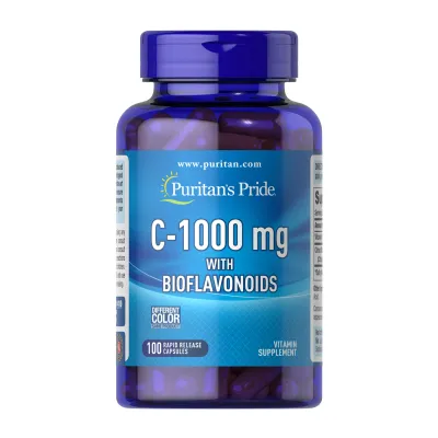 Вітамін C 1000 мг Puritans Pride (with Bioflavonoids) — 100 капсул, для імунітету
