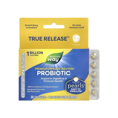 Пробіотик Puritans Pride (Primadophilus® Reuteri Probiotic Pearls) — 30 софтгелів, для травлення