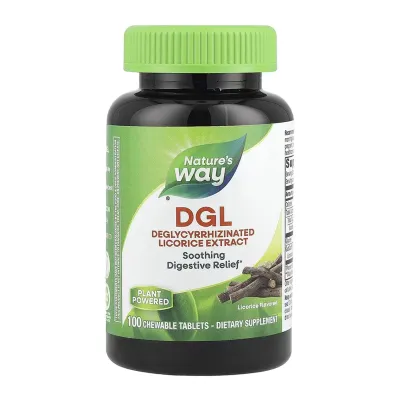 Лакриця полегшена для травлення DGL Nature's Way — 100 жувальних таблеток