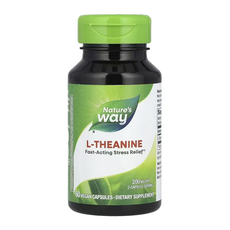 L-теанін Nature's Way (L-Theanine) — 60 веганських капсул, для спокою