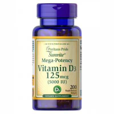 Вітамін Д3, Vitamin D3 5000 IU - 200caps