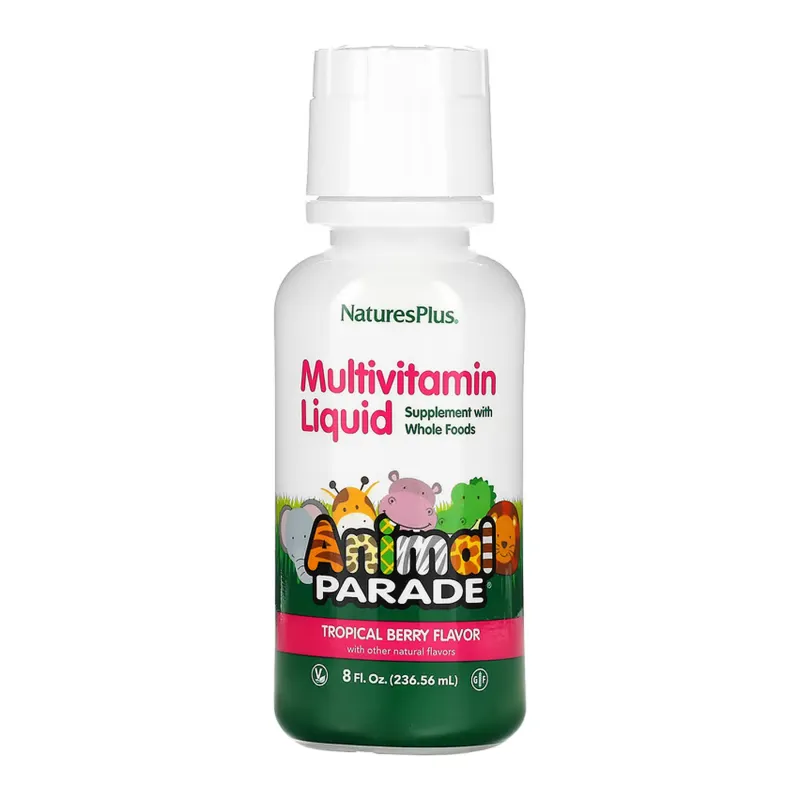 Детские поливитамины, Animal Parade Multivitamin Liquid - 236.56 ml Tropical Berry