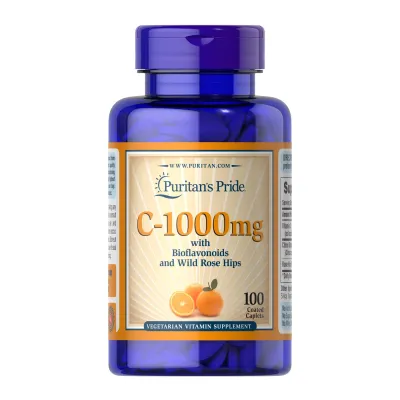 Вітамін C 1000 мг Puritans Pride (with Bioflavonoids & Rose Hips) — 100 капсул, для імунітету