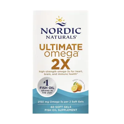 Омега-3 риб’ячий жир Nordic Naturals (Ultimate Omega 2X) — 60 софтгелів, для серця, мозку та зору