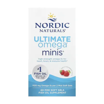Омега-3 риб’ячий жир Nordic Naturals (Ultimate Omega 2X Minis) — 60 mini softgels, для серця, мозку та зору