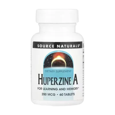 Препарат для пам'яті та концентрації Гуперзин А 200 мкг Source Naturals (Huperzine A) — 60 таблеток