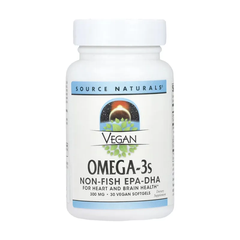 Омега-3 риб’ячий жир 300 мг Source Naturals (Vegan s EPA-DHA) — 30 софтгелів, для серця, мозку та зору