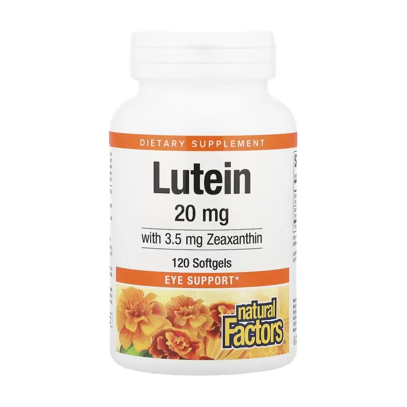 Лютеїн 20мг Natural Factors (Lutein) — 120 софтгелів, для зору