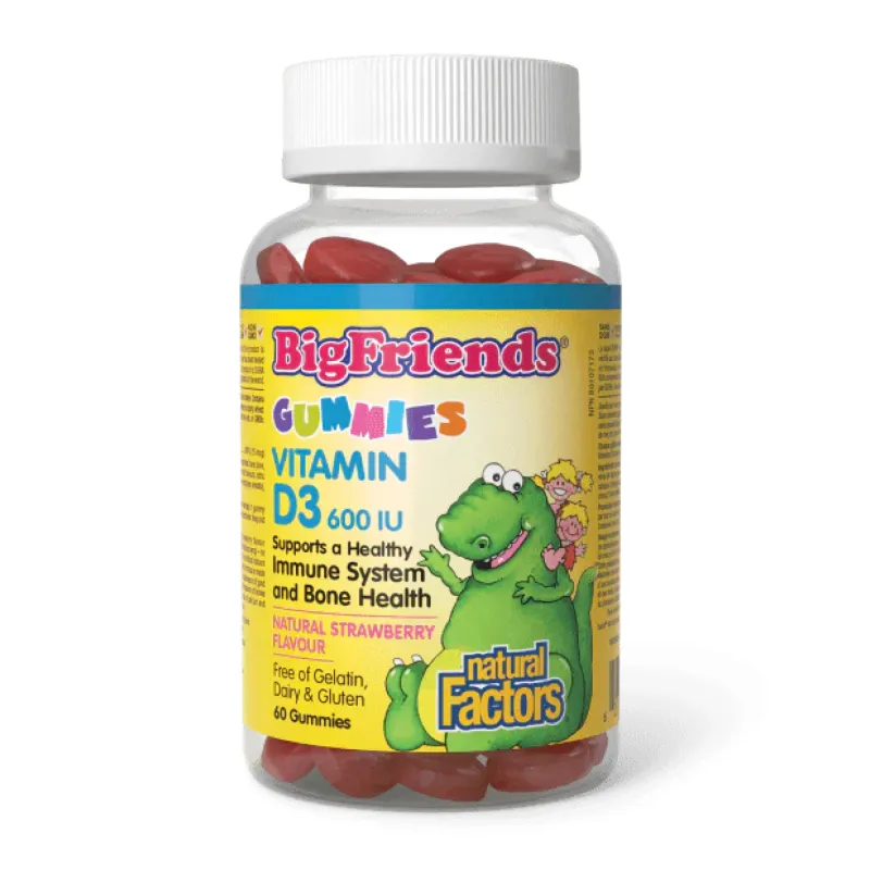 Вітамін D3 600 IU Natural Factors (BigFriends Gummies) — 60 gummies