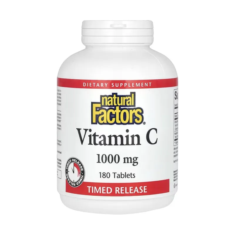 Вітамін C 1000мг Natural Factors — 180 таблеток, для імунітету