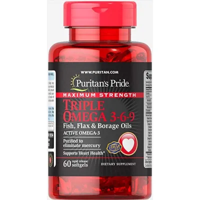 Потрійна Омега 3-6-9, Triple Omega 3-6-9 Maximum Strength - 60 Softgels