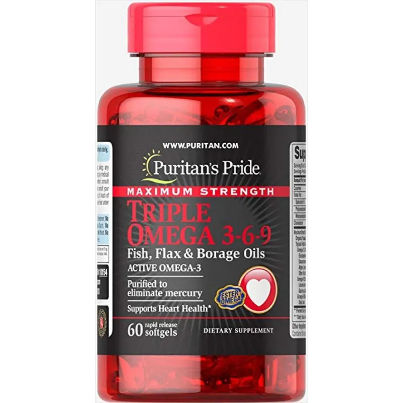 Тройная Омега 3-6-9, Triple Omega 3-6-9 Maximum Strength - 60 Softgels