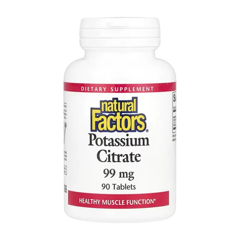 Калій 99мг Natural Factors (Potassium Citrate) — 90 таблеток