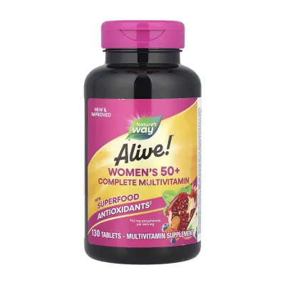 Мультивітаміни Alive! Women's 50 Plus — 130 таблеток для щоденної підтримки