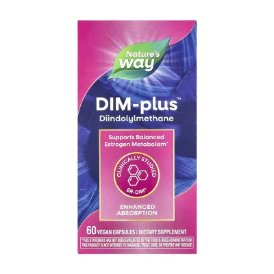 Рослинний комплекс метаболізму жіночих гормонів DIM-plus Nature's Way — 60 вегетаріанських капсул