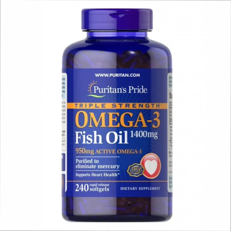 Омега-3, Omega-3 Triple Strength1360 mg (950 mg Active Omega-3) - 240 softgels